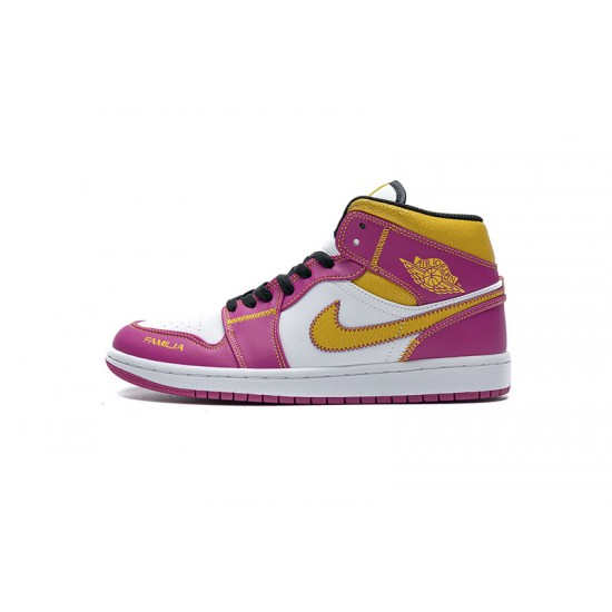 Air Jordan 1 Mid "Dia de los Muertos" White Yellow Pink DC0350-100 36-45