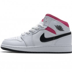 Air Jordan 1 Mid "Hyper Pink" White Black Pink 555112-106