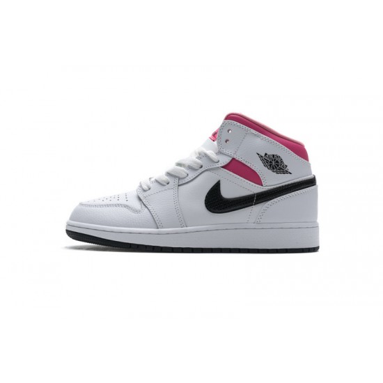 Air Jordan 1 Mid "Hyper Pink" White Black Pink 555112-106