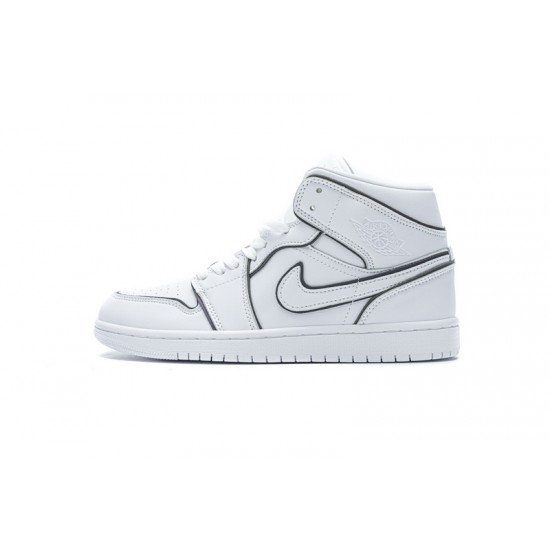 Air Jordan 1 Mid "Iridescent Outline" White Black CK6587-100 36-46