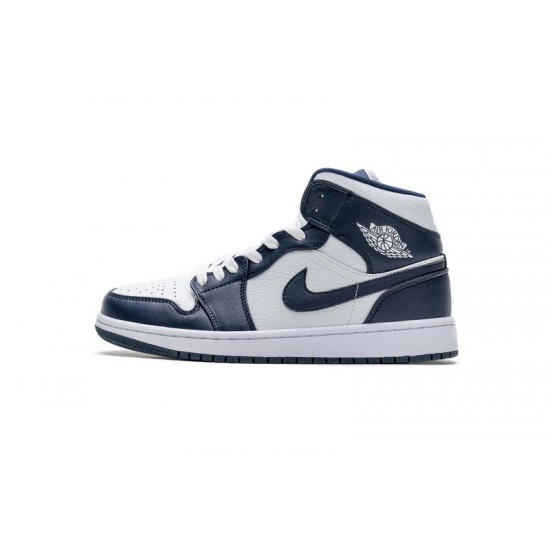 Air Jordan 1 Mid "Obsidian" Blue White 554724-174