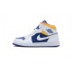 Air Jordan 1 Mid "Royal Blue Laser Orange" White Blue Yellow 554724-131