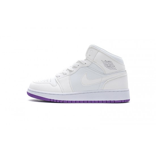 Air Jordan 1 Mid SE "White Fuchsia Blast" White Purple 555112-100