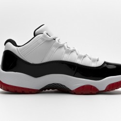 Air Jordan 11 Low "White Bred" Black White Red AV2187-160