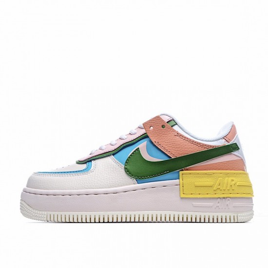 Nike Air Force 1 Shadow Multi Color White Blue Red CW2630-101 Shoes