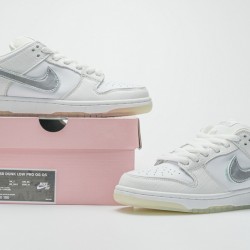 Nike SB Dunk Low Pro QS "Diamond Supply" White Silver BV1310-100 36-46