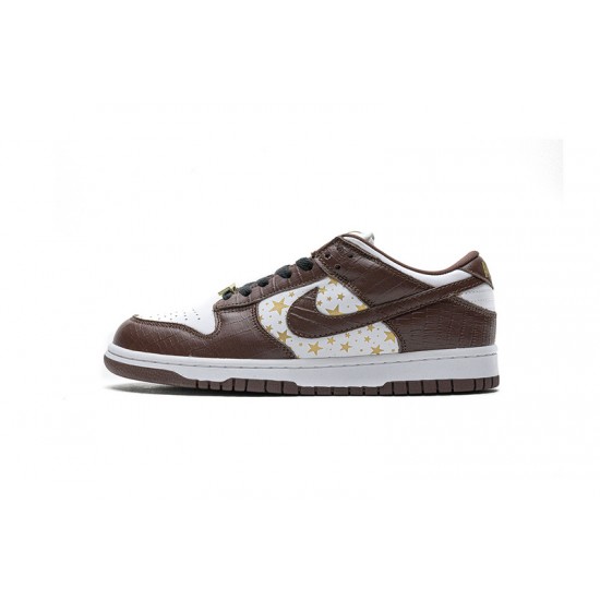 Supreme x Nike SB Dunk Low "Brown Stars" Brown White DH3228-103