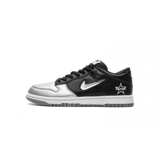 Supreme x Nike SB Dunk Low OG "Metallic Silver" Black Silver CK3480-001