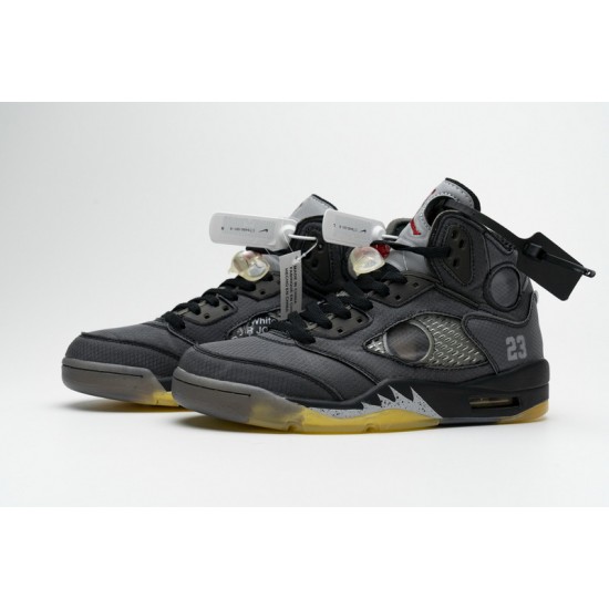 Off-White x Air Jordan 5 Muslin Black Grey CT8480-001 Shoes