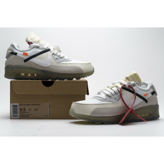 Off-White x Nike Air Max 90 The Ten All White AA7293-100 Shoes