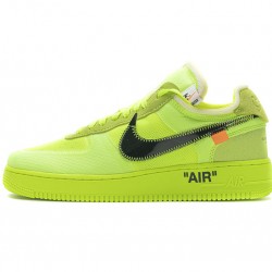 Off-White x Nike Air Force 1 Low "Volt" Green Black AO4606-700