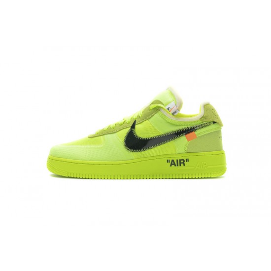 Off-White x Nike Air Force 1 Low "Volt" Green Black AO4606-700