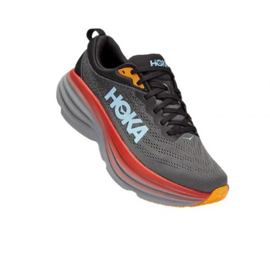 Hoka Bondi 8 Black Orange White Women Men Sport Shoes