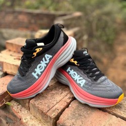 Hoka Bondi 8 Black Orange White Women Men Sport Shoes