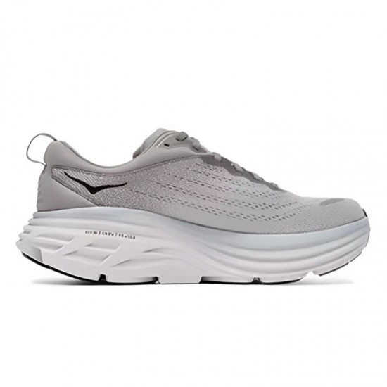 Hoka Bondi 8 Grey Black Women Men Sport Shoes