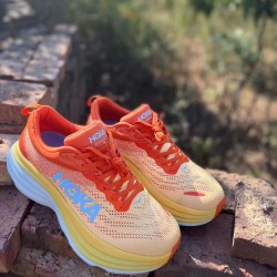 Hoka Bondi 8 Orange Yellow White Women Men Sport Shoes