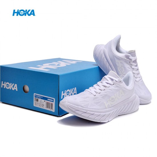 Hoka Carbon X2 All White Women Men Sport Shoes