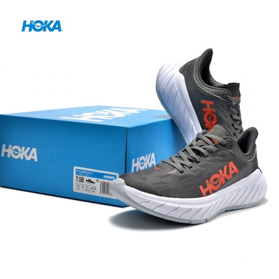 Hoka Carbon X2 Black Red White Women Men Sport Shoes