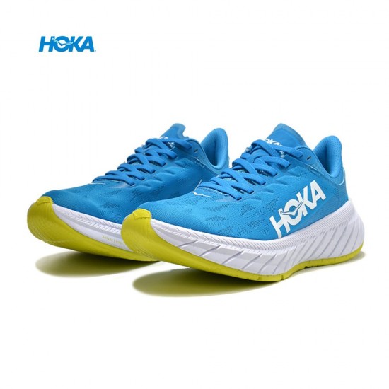 Hoka Carbon X2 Blue White Green Men Sport Shoes