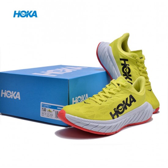 Hoka Carbon X2 Yellow Orange Black Women Men Sport Shoes