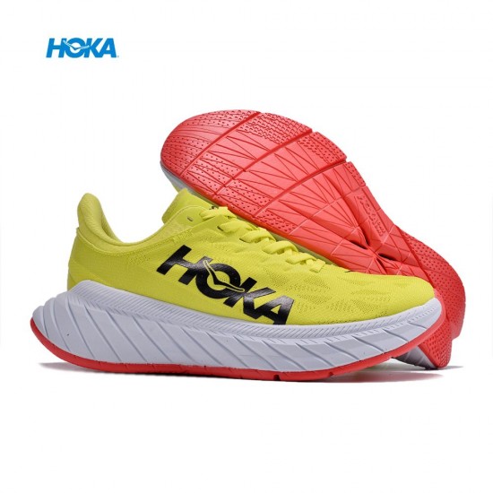 Hoka Carbon X2 Yellow Orange Black Women Men Sport Shoes