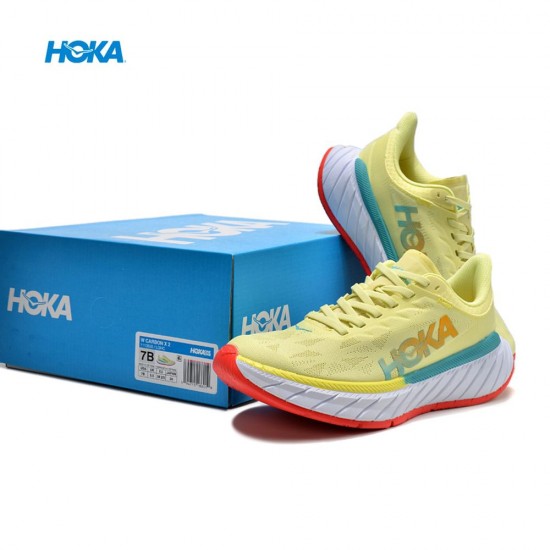 Hoka Carbon X2 Yellow Red Women Men Sport Shoes