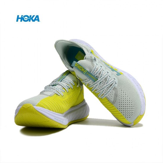 Hoka Carbon X3 Ltgreen Yellow White Women Men Sport Shoes