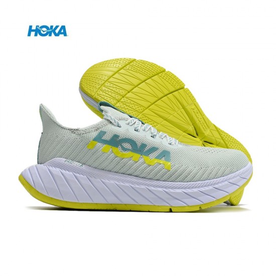Hoka Carbon X3 Ltgreen Yellow White Women Men Sport Shoes