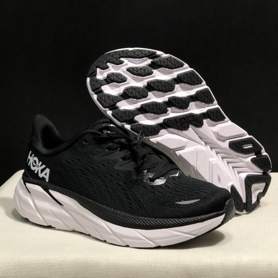 Hoka Clifton 8 Black White Women Men Sport Shoes