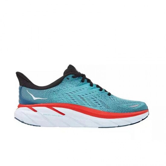 Hoka Clifton 8 Blue Black Orange White Women Men Sport Shoes