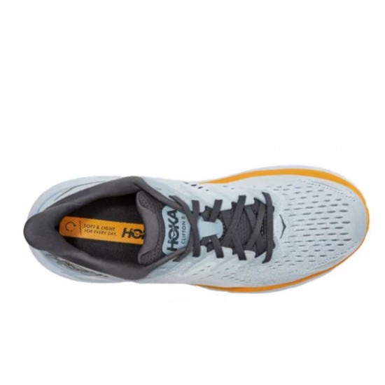 Hoka Clifton 8 Grey Orange Black Women Men Sport Shoes