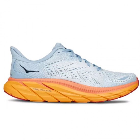 Hoka Clifton 8 Ltblue Orange Women Men Sport Shoes