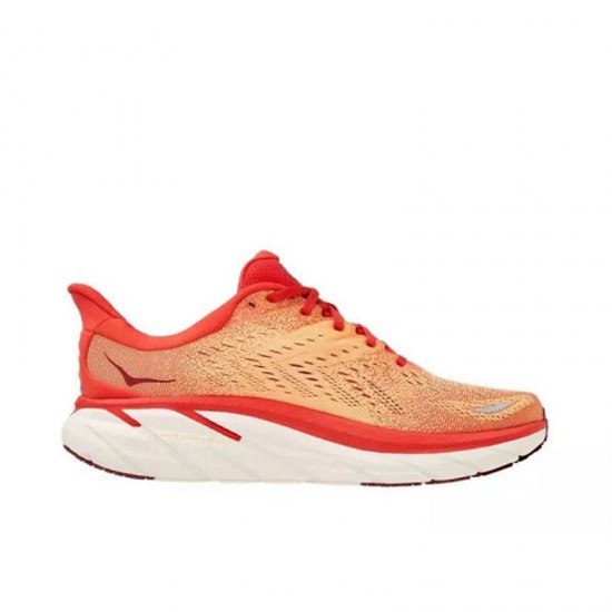 Hoka Clifton 8 Orange Red White Women Men Sport Shoes