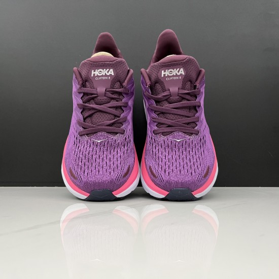 Hoka Clifton 8 Purple Red Black Women Men Sport Shoes