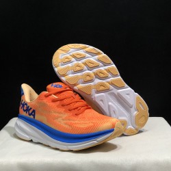 Hoka Clifton 9 Orange Blue Women Men Sport Shoes