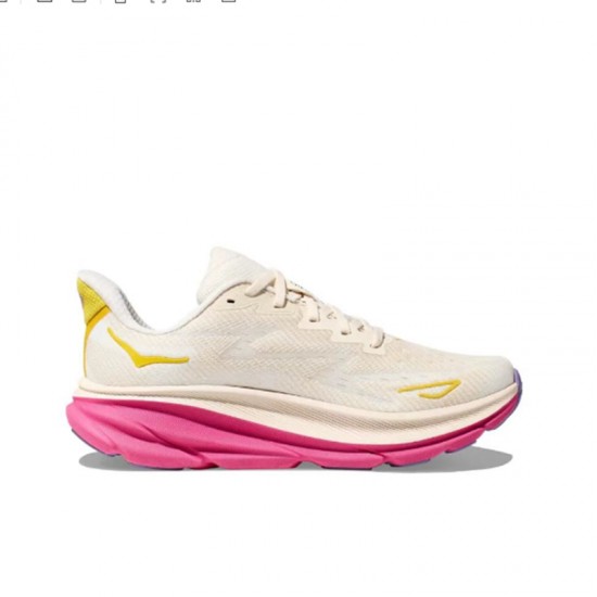 Hoka Clifton 9 Pink Beige Yellow Women Men Sport Shoes