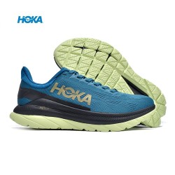 Hoka Mach 4 Deep Blue LtYellow Black Women Men Sport Shoes