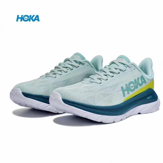 Hoka Mach 4 Green Yellow White Women Men Sport Shoes