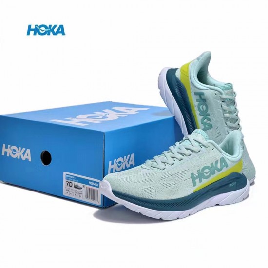 Hoka Mach 4 Green Yellow White Women Men Sport Shoes