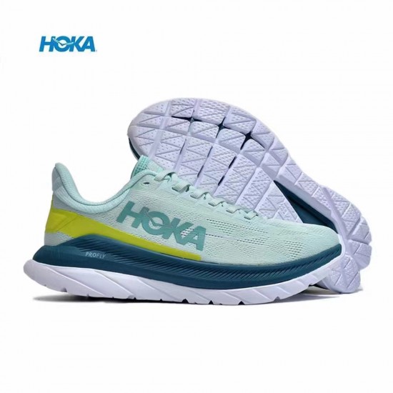 Hoka Mach 4 Green Yellow White Women Men Sport Shoes
