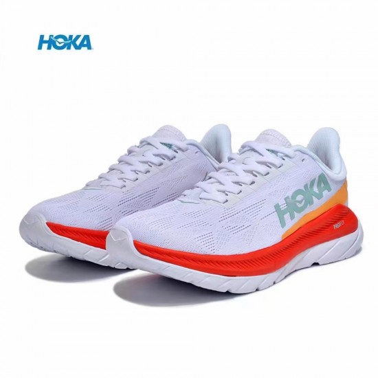 Hoka Mach 4 White Red Grey Women Men Sport Shoes