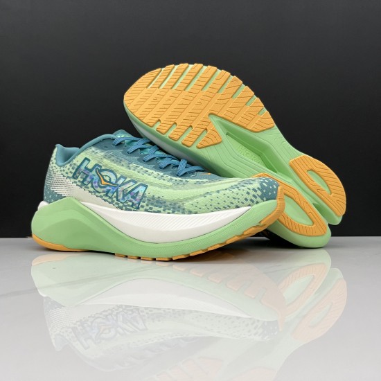 Hoka Mach X Green Beige Orange Women Men Sport Shoes