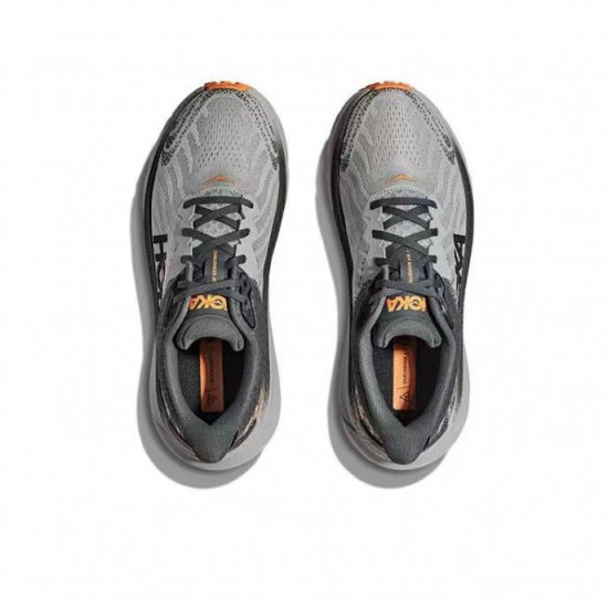 Hoka Mafate Speed Challenger 7 Grey Black Orange Women Men Sport Shoes