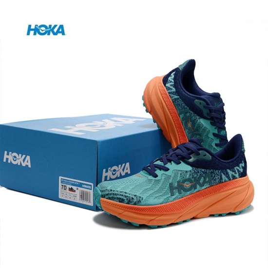 Hoka Mafate Speed Challenger 7 Orange Blue Women Men Sport Shoes