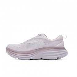 Hoka Bondi 8 Grey Ltpink Women Men Sport Shoes