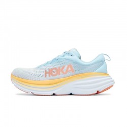 Hoka Bondi 8 Ltblue Yellow Women Men Sport Shoes