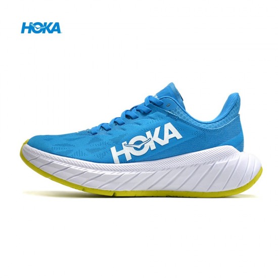 Hoka Carbon X2 Blue White Green Men Sport Shoes