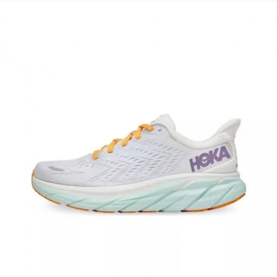 Hoka Clifton 8 White Yellow Purple Women Men Sport Shoes