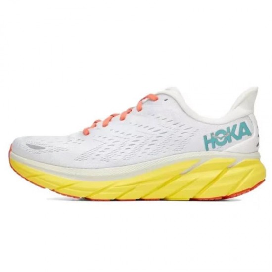 Hoka Clifton 8 Yellow Grey Orange Women Men Sport Shoes