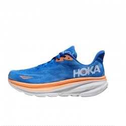 Hoka Clifton 9 Deep Blue Orange Women Men Sport Shoes